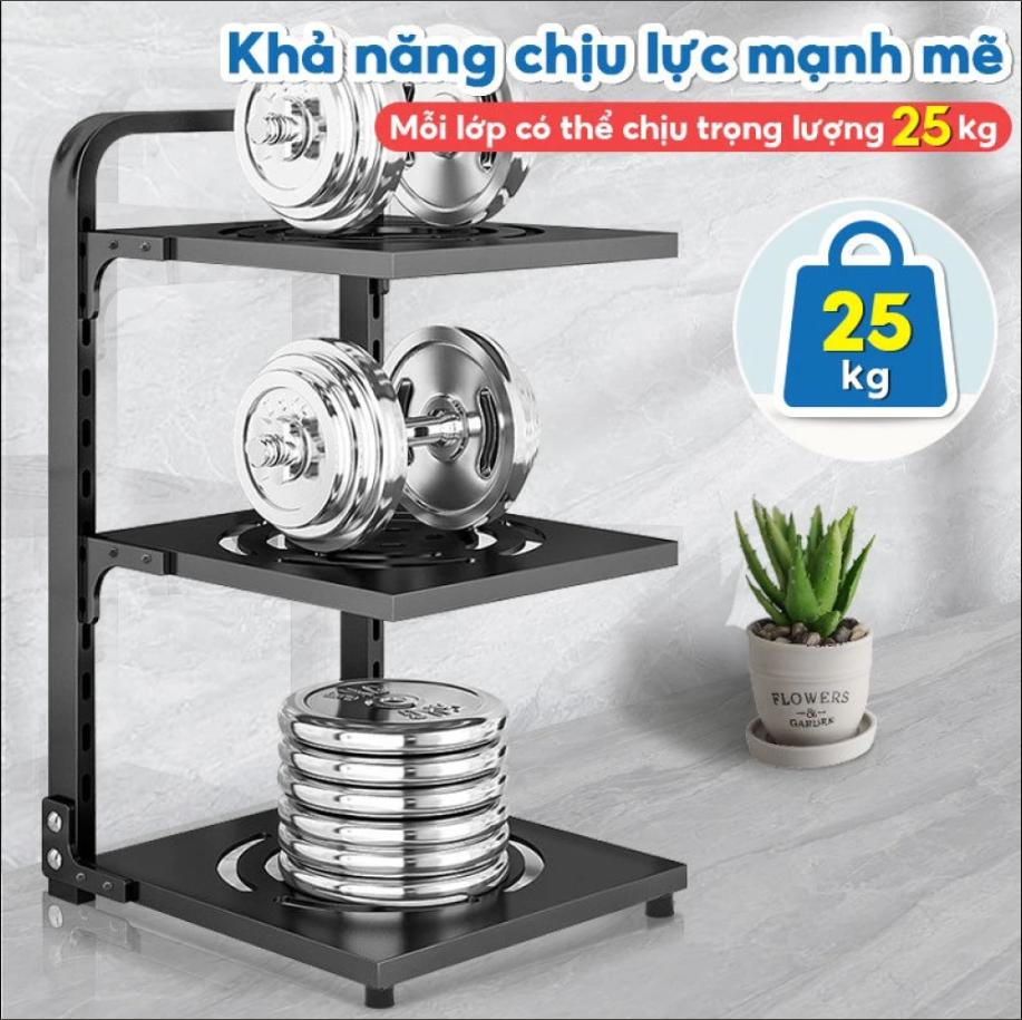 Giá Để Xoong Nồi Chảo Thép 4 Tầng Có Thể Điều Chỉnh