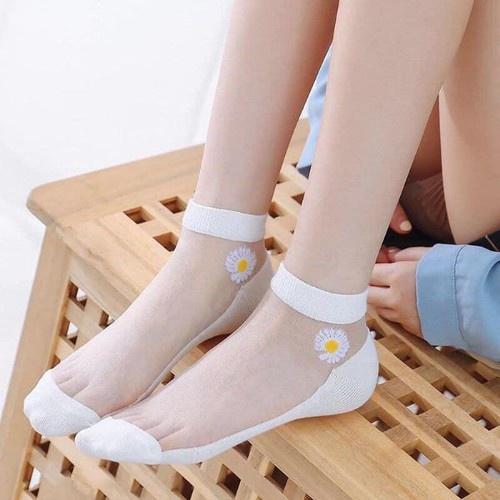 Túi 10 Đôi Tất Nữ Ren Lưới Hoa Cúc