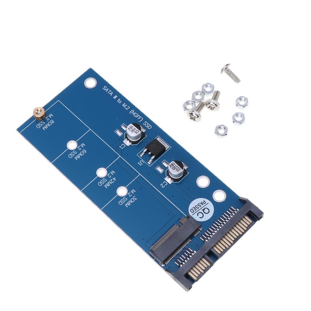 2 Packs Blue M.2  Or MSATA SSD To SATA III Board Adapter Card 100x42mm