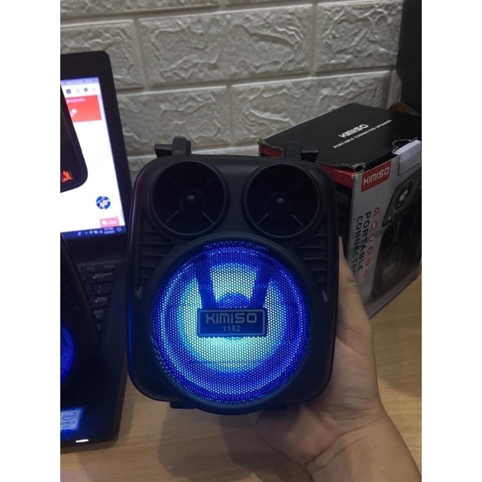 Loa Bluetooth Mini KMS-1182 Bass Mạnh, Chất Âm Tuyệt Hảo, Có Đèn LED Nhấp Nháy, Độ Bền Cao