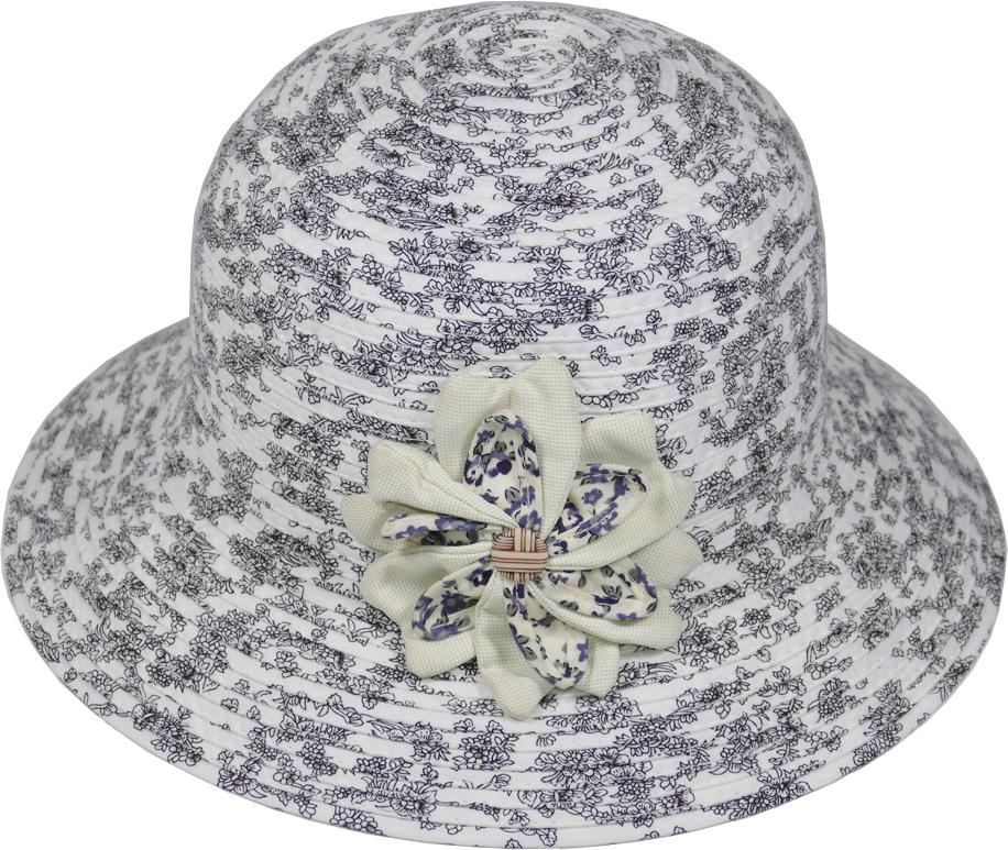 Mũ vành nữ dễ thương vành rộng 7cm gắn nơ độc đáo, chống nắng tốt, họa tiết hoa độc đáo hợp thời trang - Màu trắng họa tiết