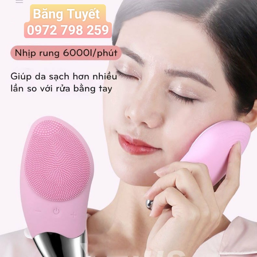 Máy rửa mặt cầm tay, máy massage mặt chăm sóc da mini, đẩy tinh chất mát xa mặt, massage mắt, làm sạch da