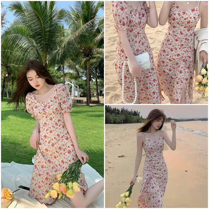 Đầm đôi hoa nhí hồng