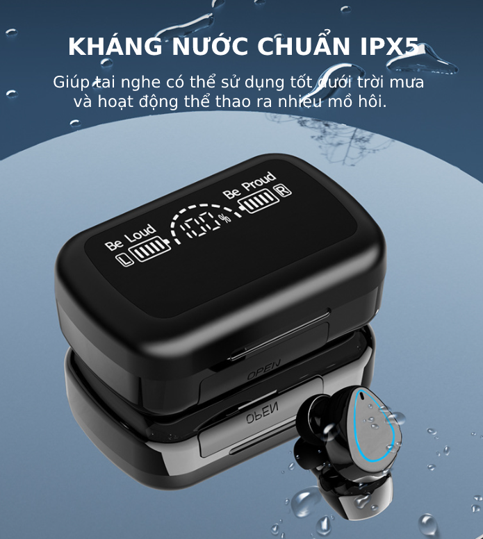 Tai nghe Bluetooth Sky 10 Mặt Gương Bluetooth mới V5.3 Pin 8h Nút Cảm Ứng Thông Minh, Chống Nước Chống Ồn - Hàng Chính Hãng