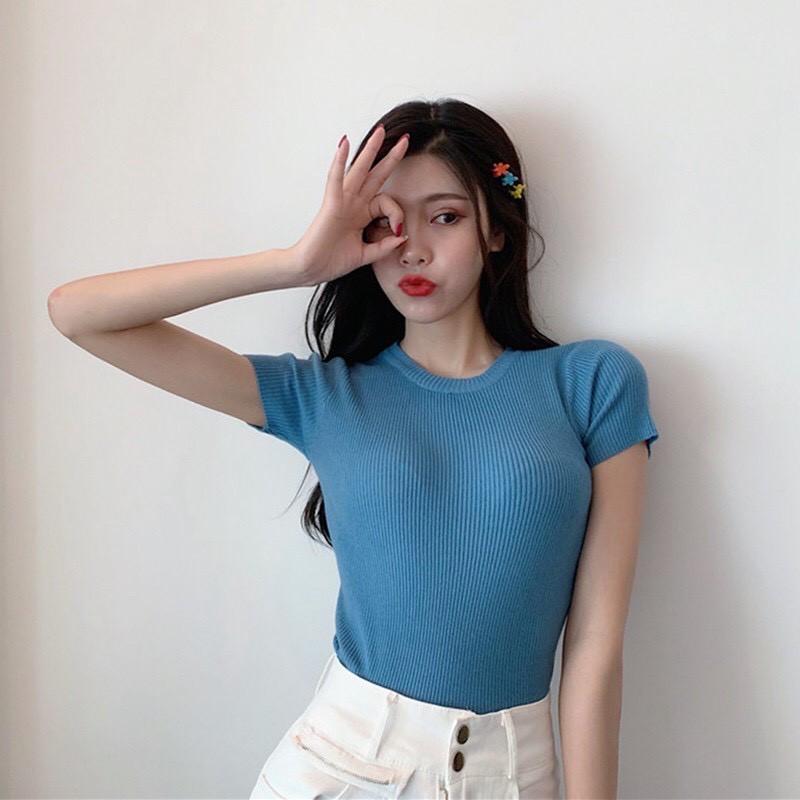 Áo Thun Nữ Cổ Tròn Form Body Hàn Quốc