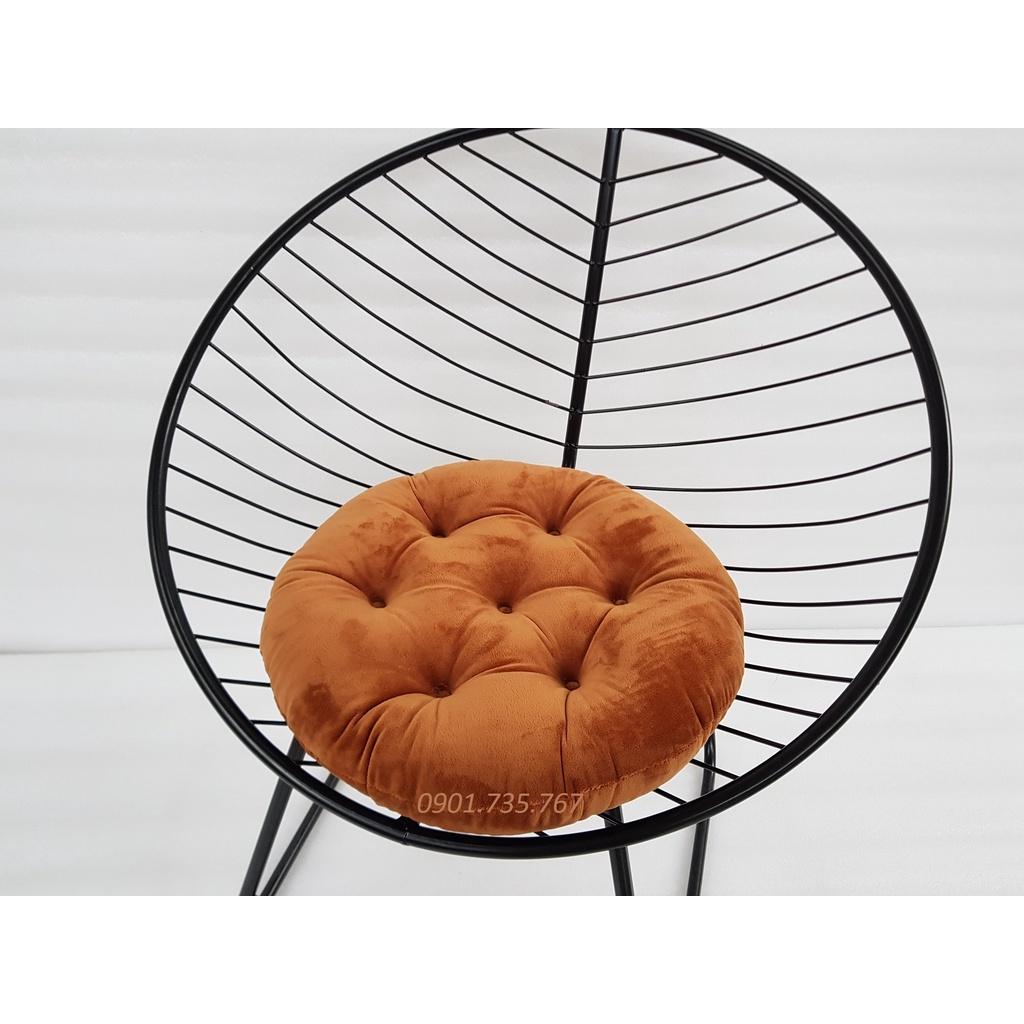 Nệm ngồi bệt tròn, Đệm lót ghế nón Vải Nhung cao cấp - Kanta store