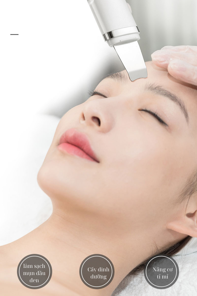 Máy Sủi Da Sóng Âm JOOU DS-8809 Tẩy Mụn Đầu Đen, Tẩy Da Chết, Thải Độc Và Dưỡng Ẩm Cho Da Ultrasonic Shovel