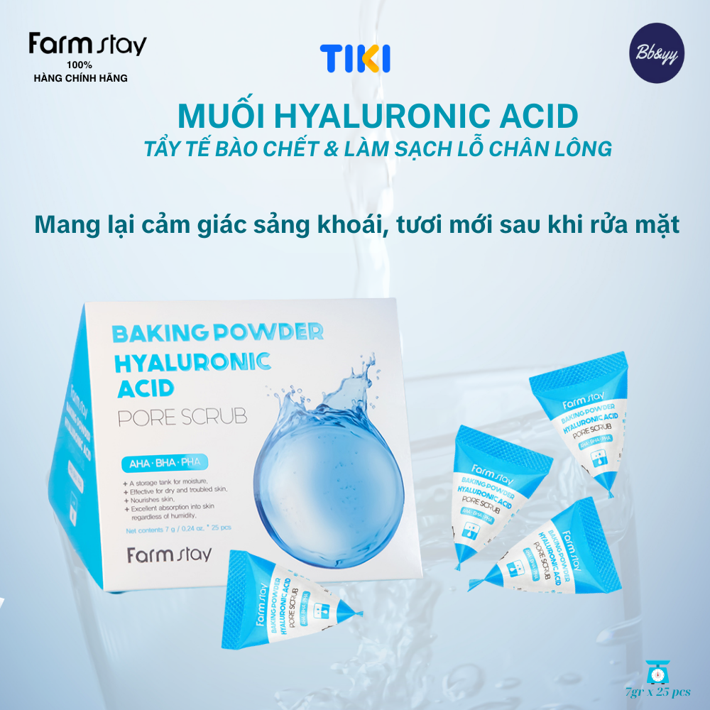Muối Hyaluronic Acid Tẩy Tế Bào Chết &amp; Làm Sạch Lỗ Chân Lông _ Baking Powder Hyaluronic Acid Pore Scrub