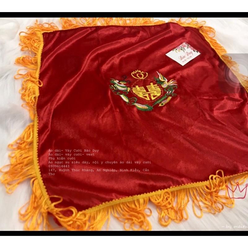 Khăn nhung mâm quả, khăn nhung cưới 65x65
