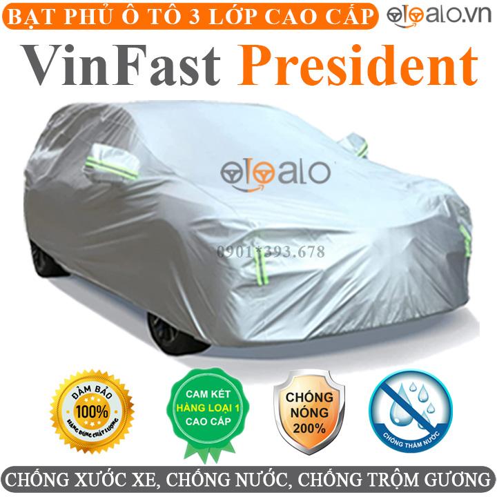 Bạt phủ xe ô tô Vinfast President vải dù 3 lớp CAO CẤP BPXOT