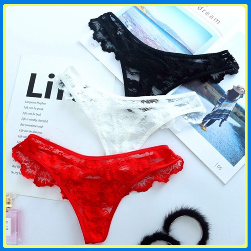 Quần lót nữ lọt khe dây phối ren bèo sexy QL8014 - Quần chip lọt khe nữ - Quần lót nữ - Quần chip nữ