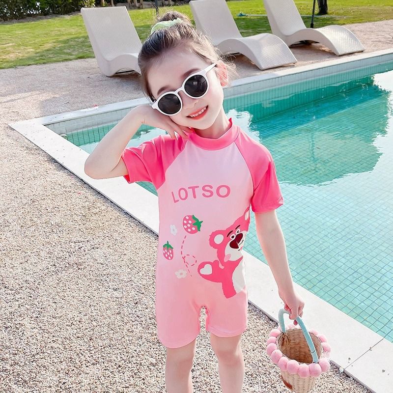 Đồ bơi bé gái liền thân họa tiết siêu dễ thương