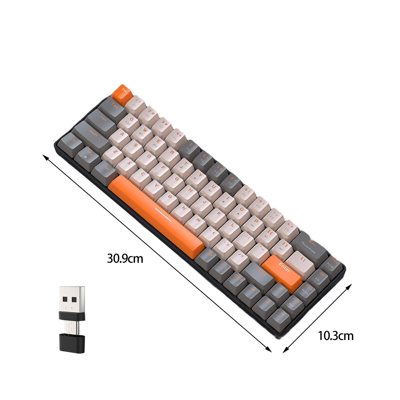 Mechanical Keyboard 2 Connection Methods PBT Key Caps Keypad for Laptop