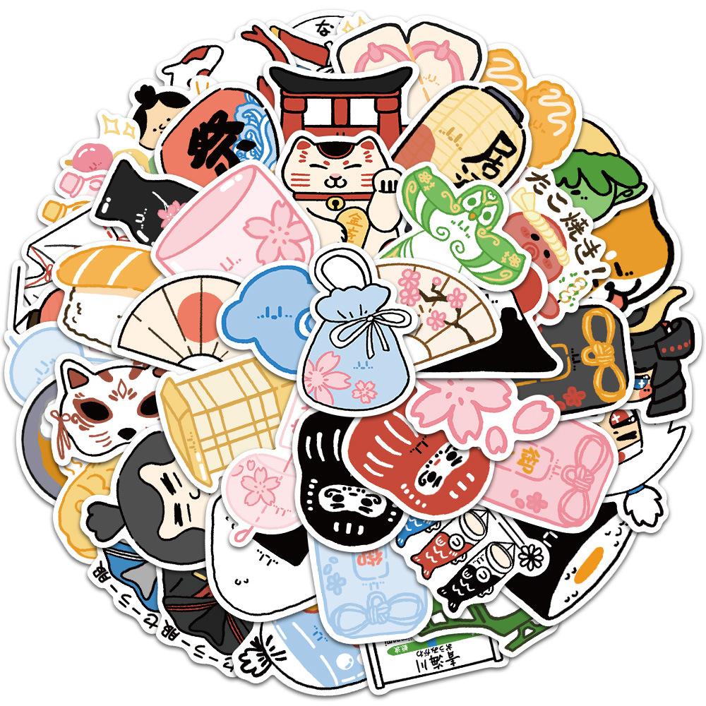Sticker chủ đề nhật bản kawaii trang trí mũ bảo hiểm,guitar,ukulele,điện thoại,sổ tay,laptop-mẫu S80