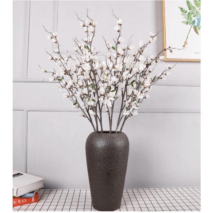 Cành nụ hoa mộc lan cao cấp từ lụa 95cm nhiều nhánh thiết kế trang trí không gian sang trọng