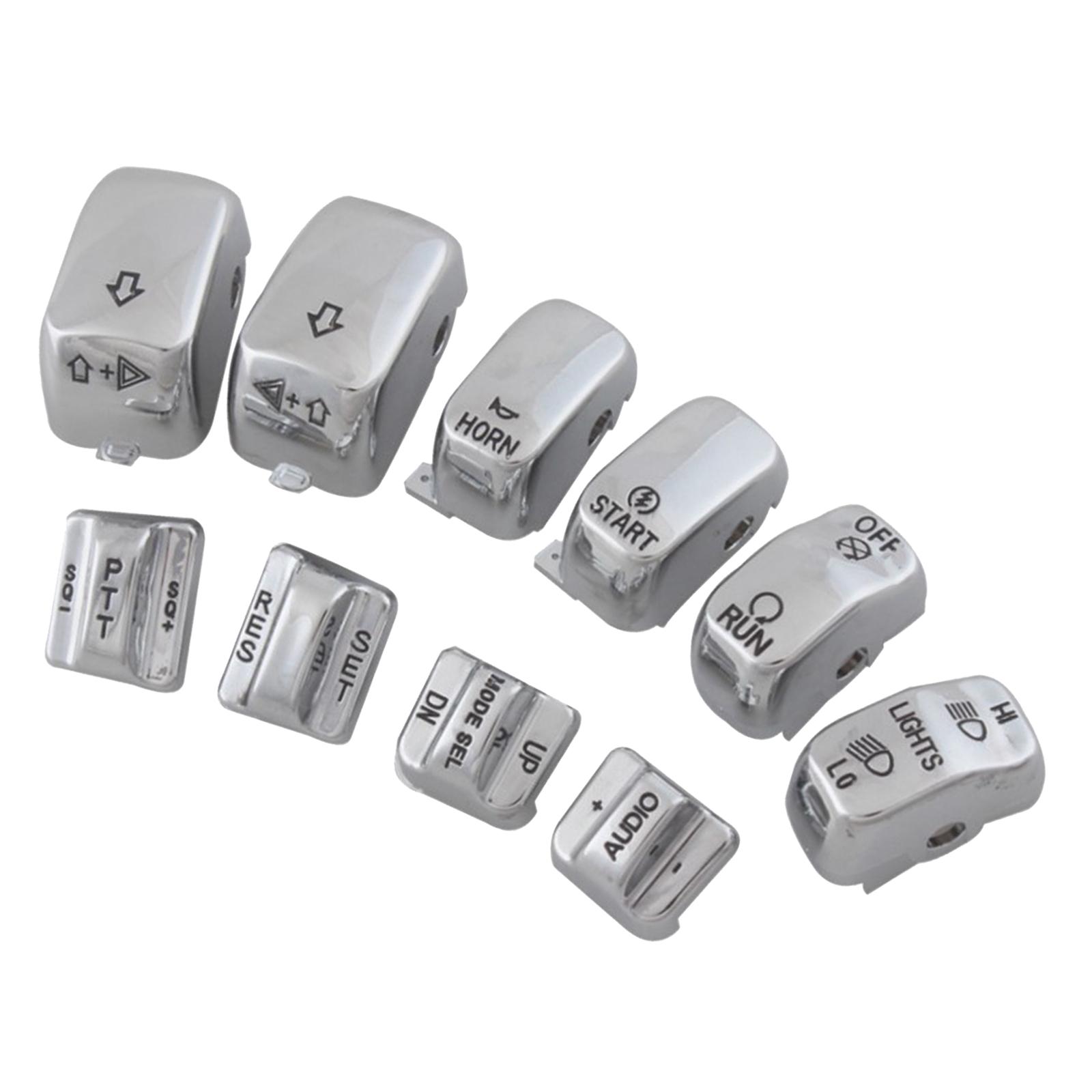 10 Pieces Motorcycles Hand Control Switch Button Caps Compatible for Harley Electra Glide 96-12
