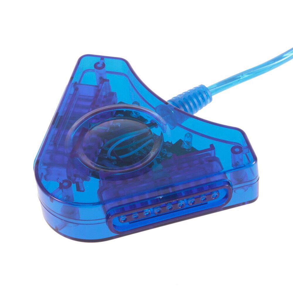 Tay cầm PS2 đen có rung PlayStation PC - Cáp chuyển cổng PS2 sang USB cho PC máy tính bàn laptop - chuyên đá pes - game hành động - miếng lót chuột