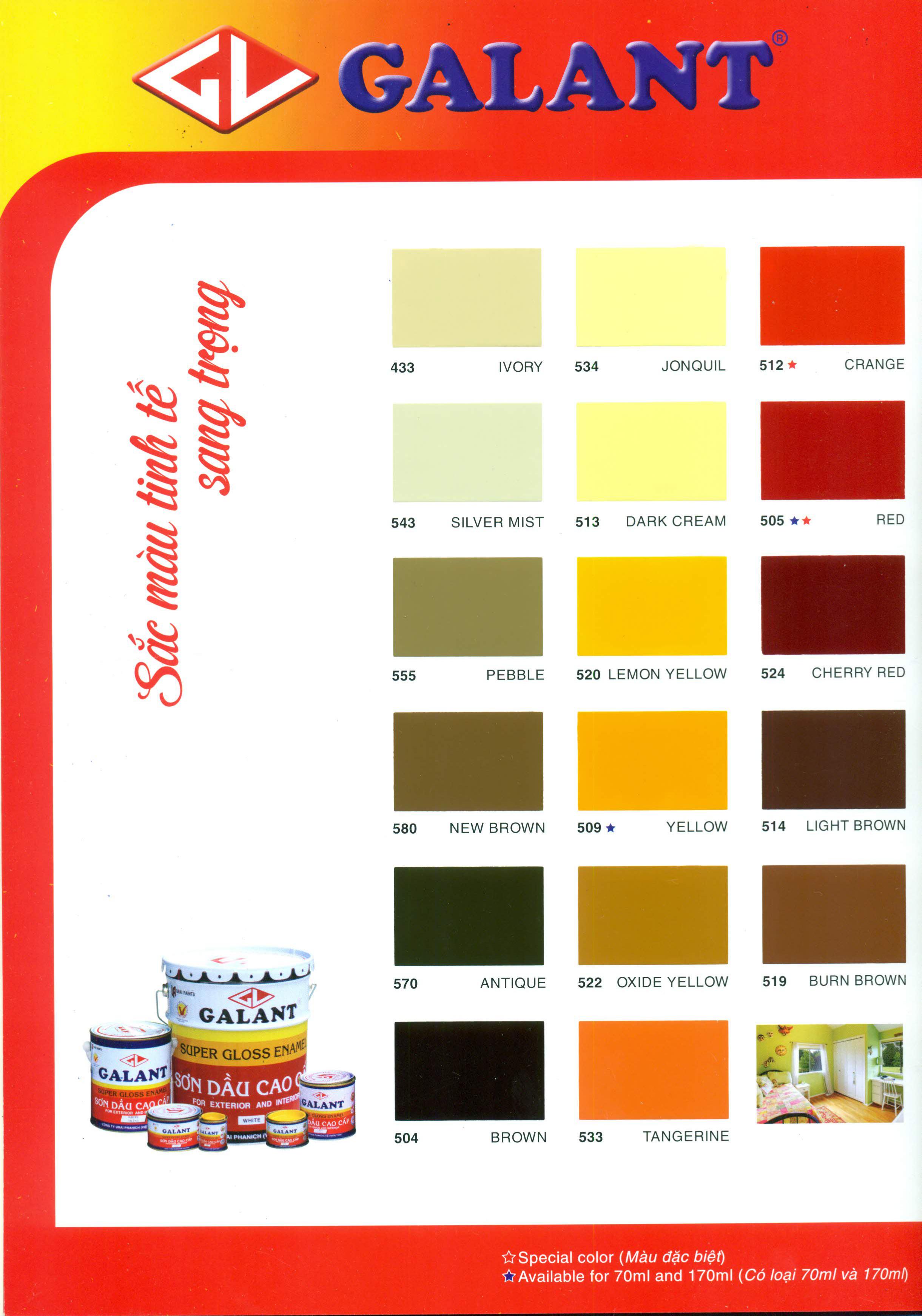 Sơn dầu Galant màu vàng Jonquil 534 _ 0.8L