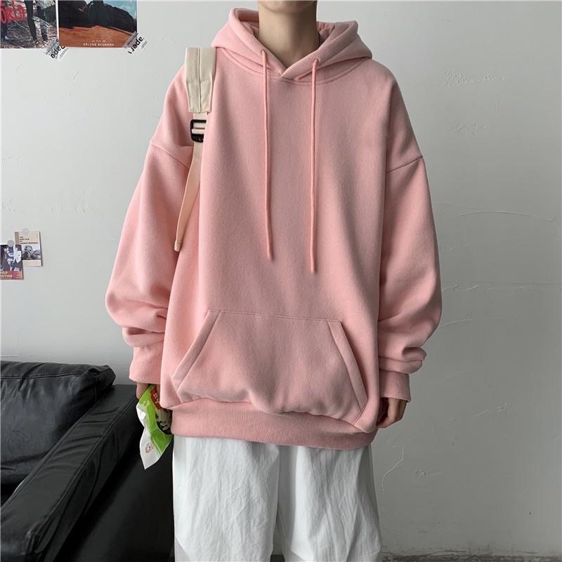 Áo hoodie trơn - chất nỉ cotton lót bông,form mũ to (có video cận chất