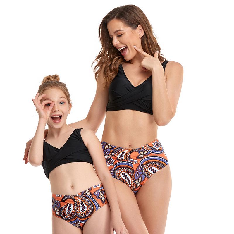 6-12Years Áo Tắm Bé Gái Cao Cấp Bé Gái Đồ Bơi Hai Mảnh Trẻ Em Bộ Bikini Mẹ Con Gái Đồ Bơi Đi Biển Chia Đồ Bơi