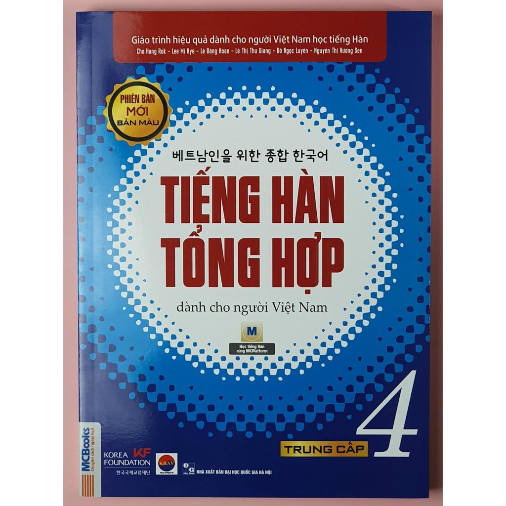 Sách Trọn Bộ Giáo Trình Tiếng Hàn Tổng Hợp Trung Cấp Tập 4 Bản Màu ( SGK + SBT )