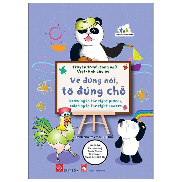 Truyện Tranh Song Ngữ Việt - Anh Cho Bé - Drawing In The Right Places, Coloring In The Right Spaces - Vẽ Đúng Nơi, Tô Đúng Chỗ