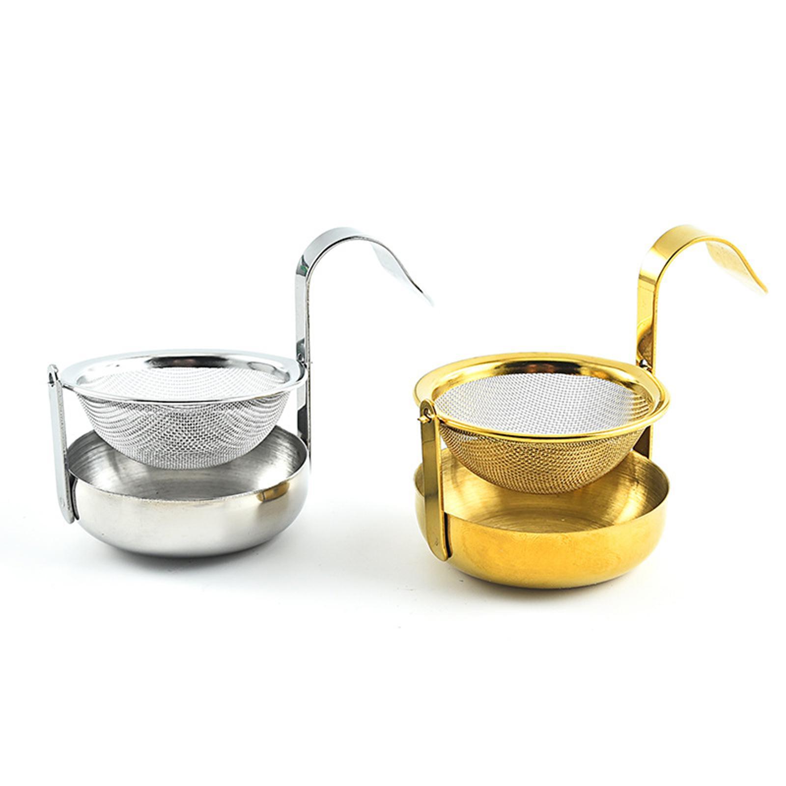 Rotating Tea Strainer  with Handle Teaware Tea Accessories golden