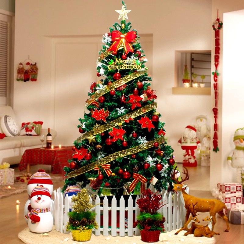 cây thông noel 150cm kèm bộ phụ kiện đầy đủ trong cây thông