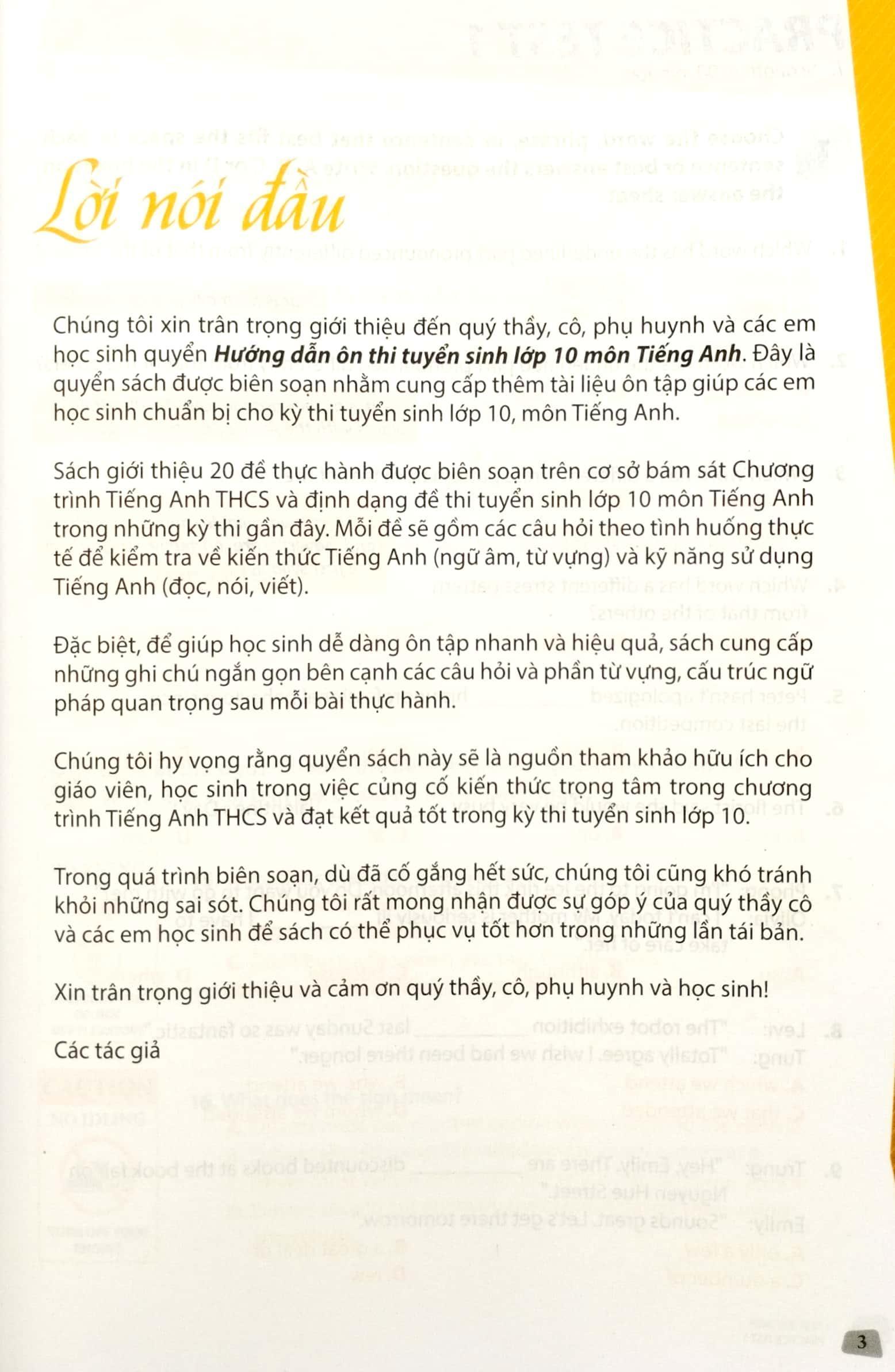 Sách - Sách Hướng Dẫn Ôn Thi Tuyển Sinh Lớp 10 - Môn Tiếng Anh
