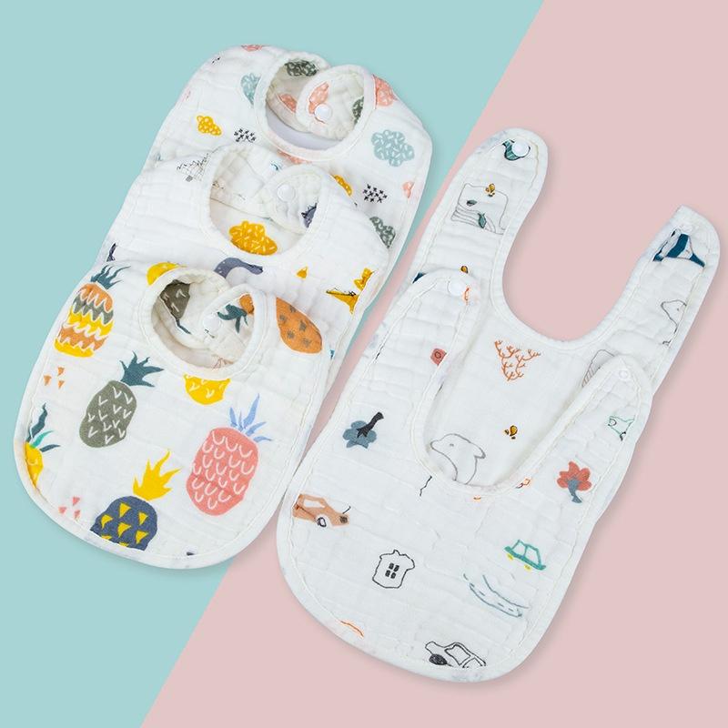 Yếm ăn dặm chữ U cotton 8 lớp