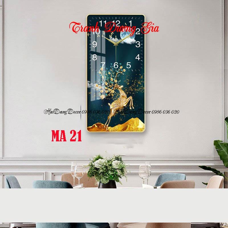 Tranh đồng hồ treo tường trang trí nhà cửa {giá xưởng} kim trôi - Tặng pin và đinh treo
