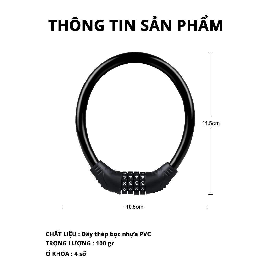 Khóa Số Xe Đạp Bảo Hành 12 Tháng Khóa Dây Chống Trộm Xe Máy Chống Cắt  Mật Mã 4 Số Lõi Thép Cao Cấp Không Lo Mất Chìa Khóa Cleacco Boro Sport