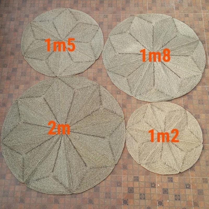 -Thảm Cói/ Thảm lục bình Vintage size lớn dùng để trang trí nhà cửa, quán cafe, homestay siêu đẹp