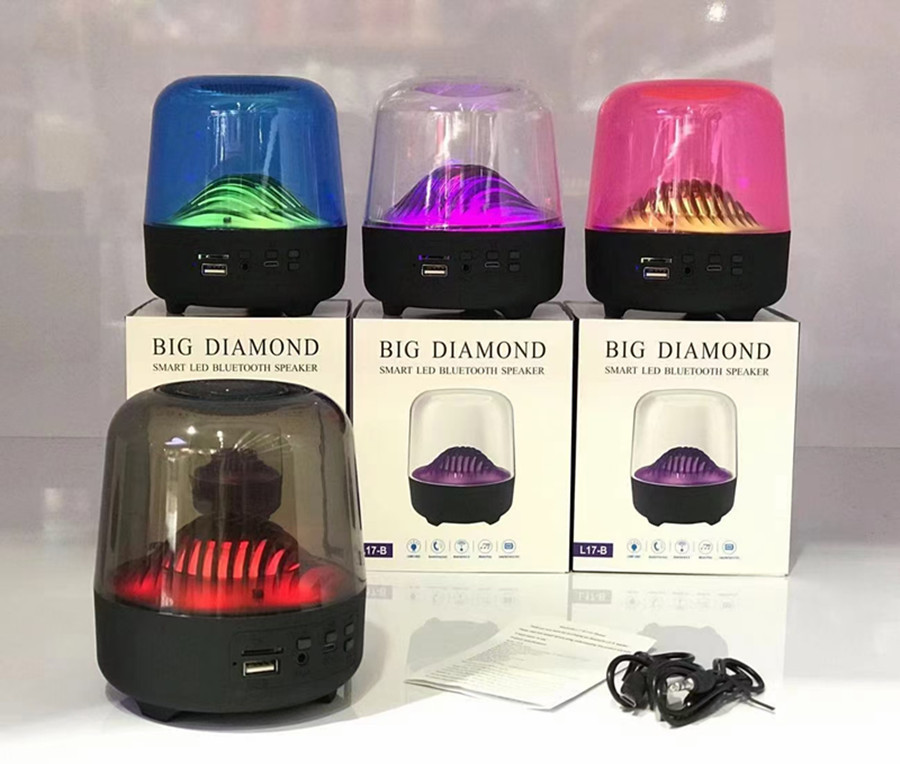 Loa Bluetooth Big Diamond L17 Lanith - Loa Mini Không Dây Di Động - Thiết Kế Trong Suốt, Đèn Led Đổi Màu Kiêm Đèn Ngủ - Kết Cấu Âm Thanh Vòm Siêu Hay Bass Ấm - Công Suất 5W, Có Khe Cắm Thẻ Nhớ - LBD00017-CAP00001