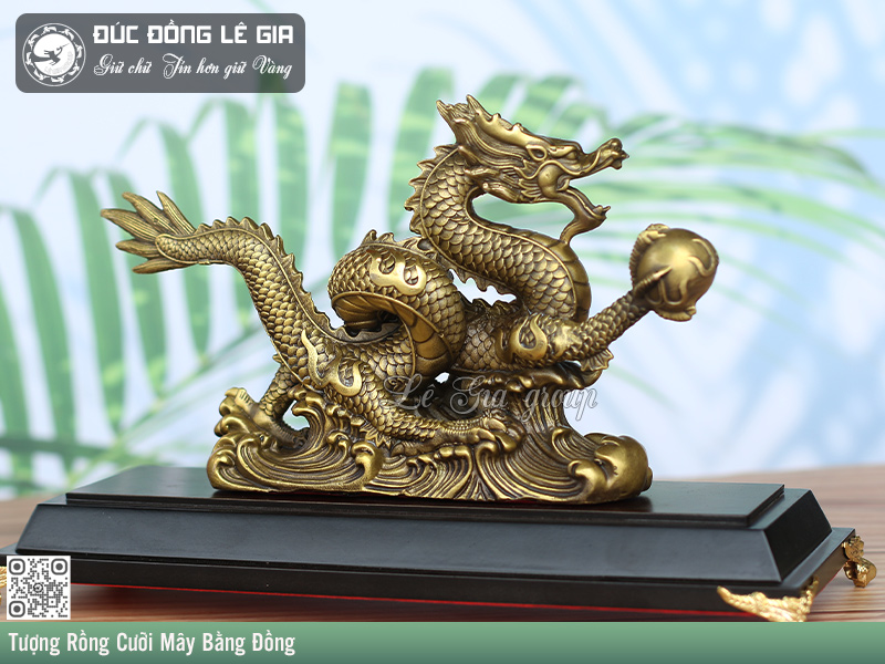 Tượng Rồng Cưỡi Mây Bằng Đồng