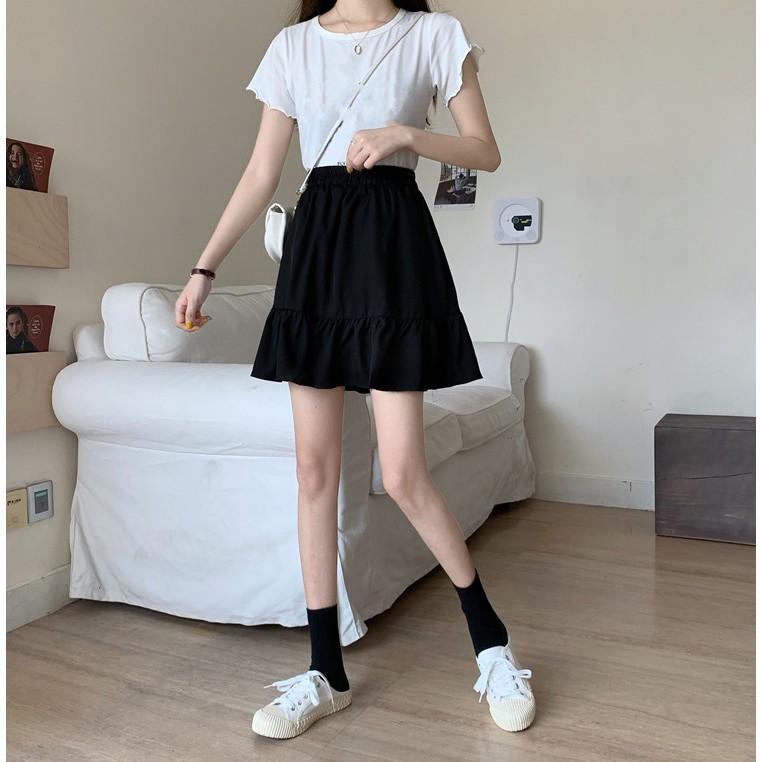 Chân váy ngắn xếp ly ulzzang, chân váy 2 tầng vải voan