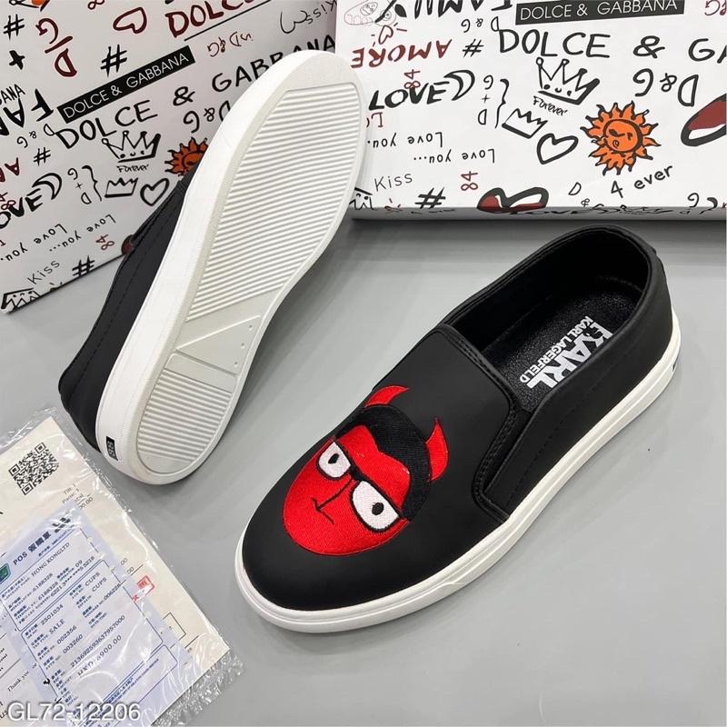 Giầy slipon Karl dân chơi logo thêu chữ ký LA - Giày Karll ông già đeo kính full size 38-42