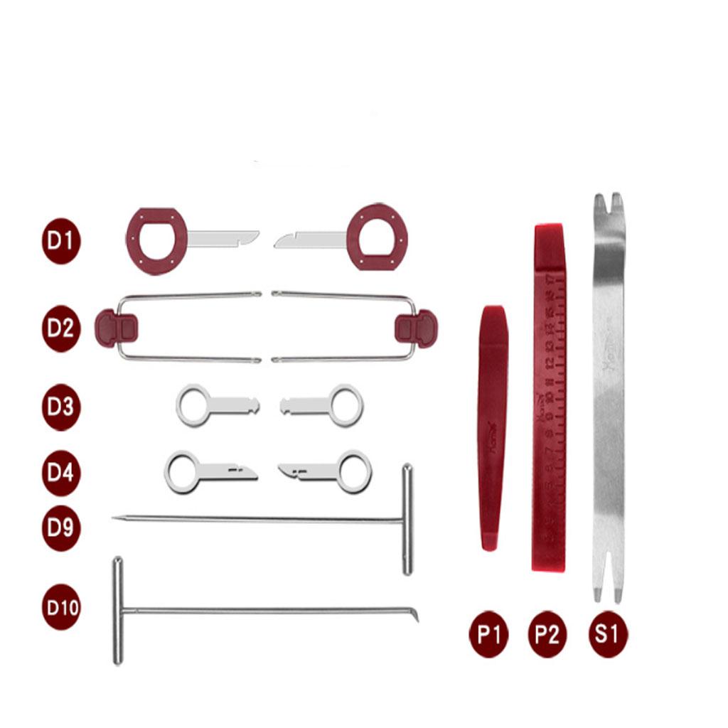13 Pieces Car Radio Door Clip Panel Trim Dash Audio Removal Pry Kit Tool Set