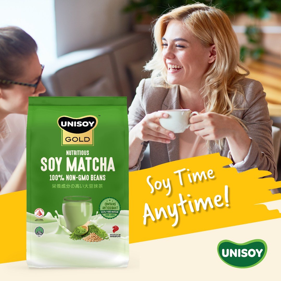 Bột đậu nành Matcha Unisoy 210g (10 gói x 21g)