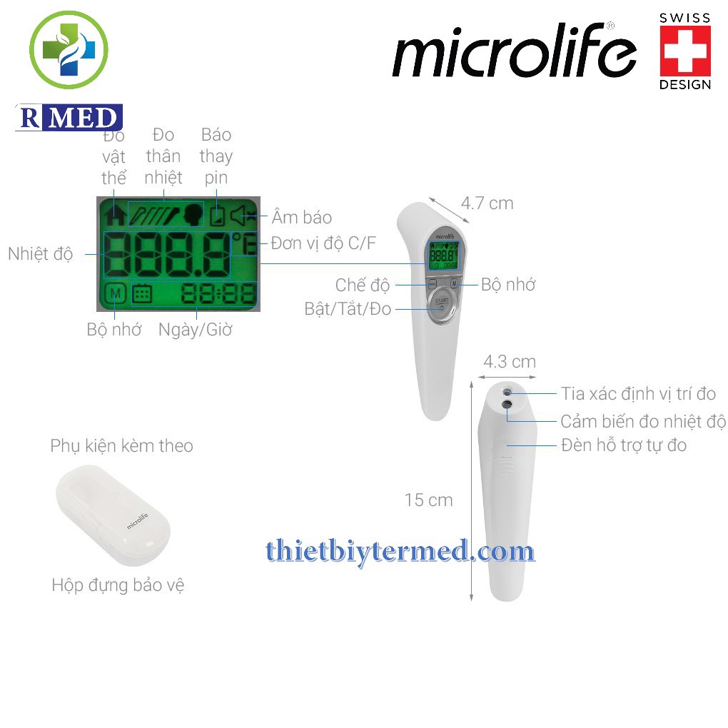 Microlife NC200 - Nhiệt Kế Hồng Ngoại Đo Trán- An Toàn Cho Bé