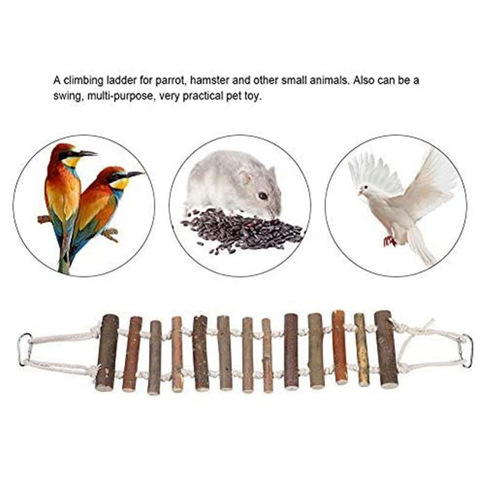 Bird Ladder Pet Bird Cage Accessories Perch Canary Stand Parrot Hamster Climbing Ladder Parrot Bridge for Budgie