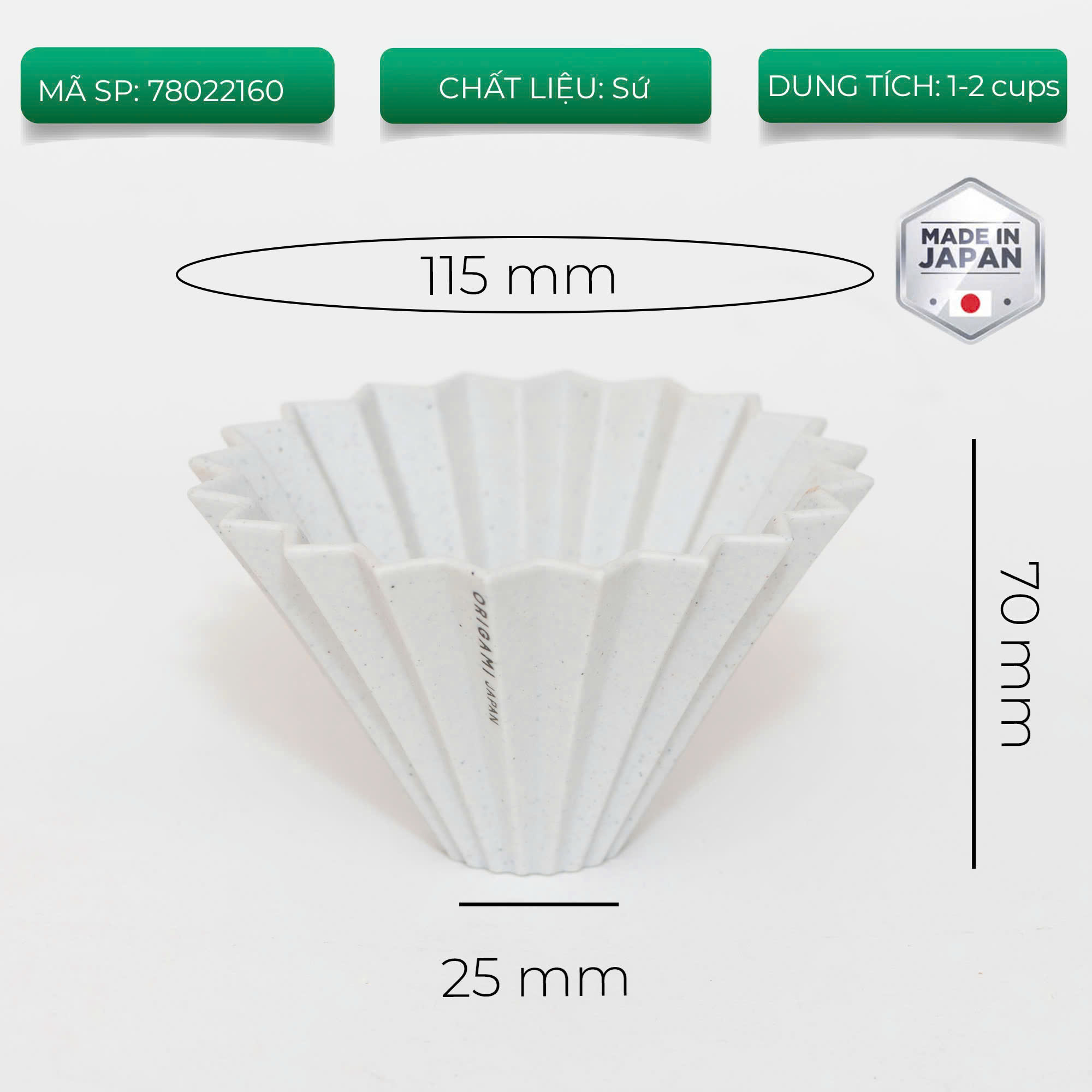 Phễu sứ ORIGAMI REWORK Dripper