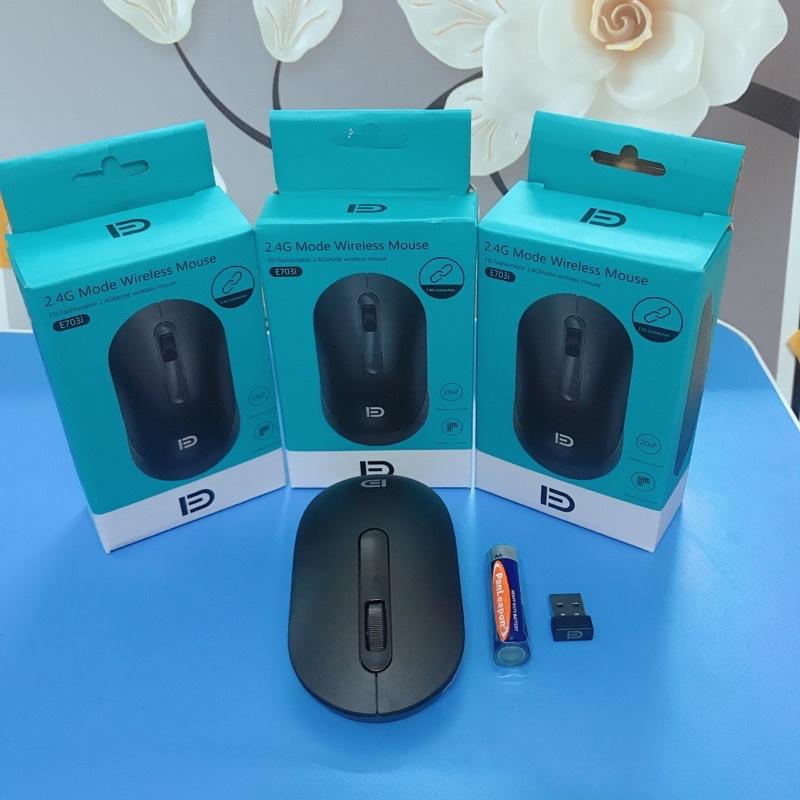 Chuột không dây E703i Sử dụng bộ thu USB 2.4G, 1600DPI Dành cho pc, laptop, macbook...chuột quang, mouse không dây.