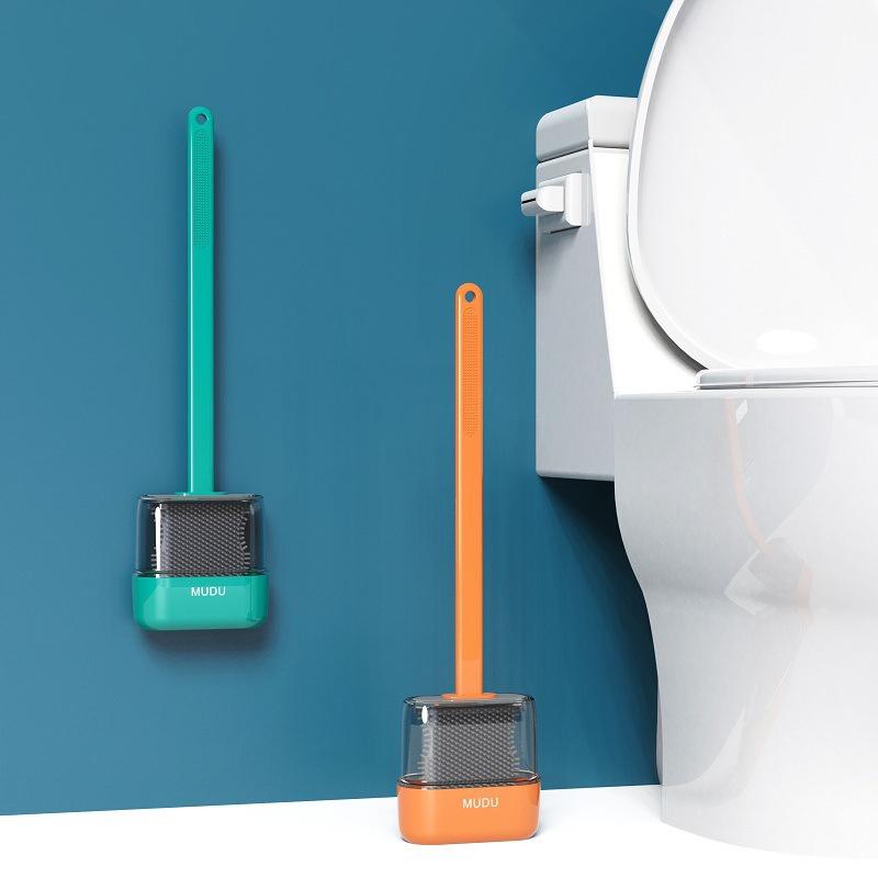Bộ Bàn Chải Vệ Sinh Toilet Gắn Tường Bằng Silicone Tiện Dụng