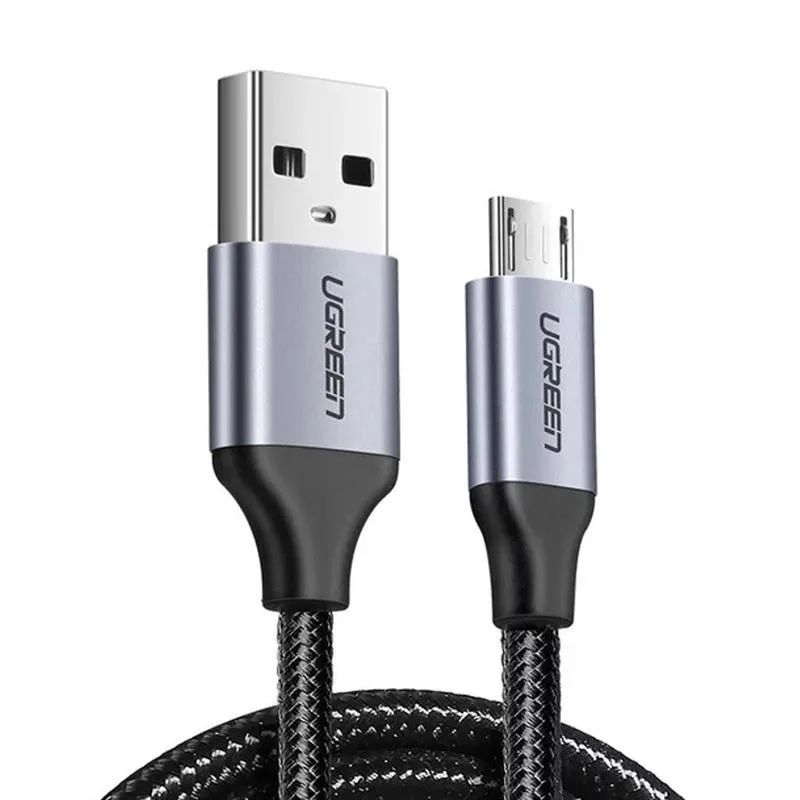 Cáp Micro sang USB 2.0 sạc và truyền dữ liệu 3M QC3.0 màu đen đầu bọc nhôm chống nhiễu từ máy tính ra điện thoại Ugreen 60403 US290 Hàng Chính Hãng