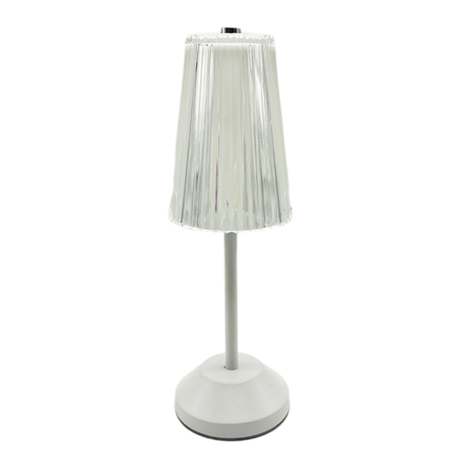 Crystal Table Lamp w/ USB Charging Ports, Night Light Black Base