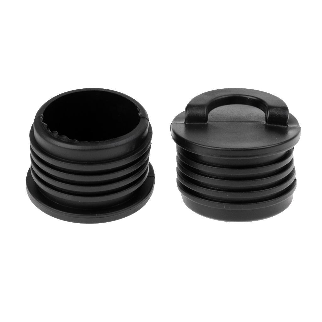 2 Pieces Black  Kayak Scupper Bung Drain Holes  Paddle Leash for Marine  Dinghy