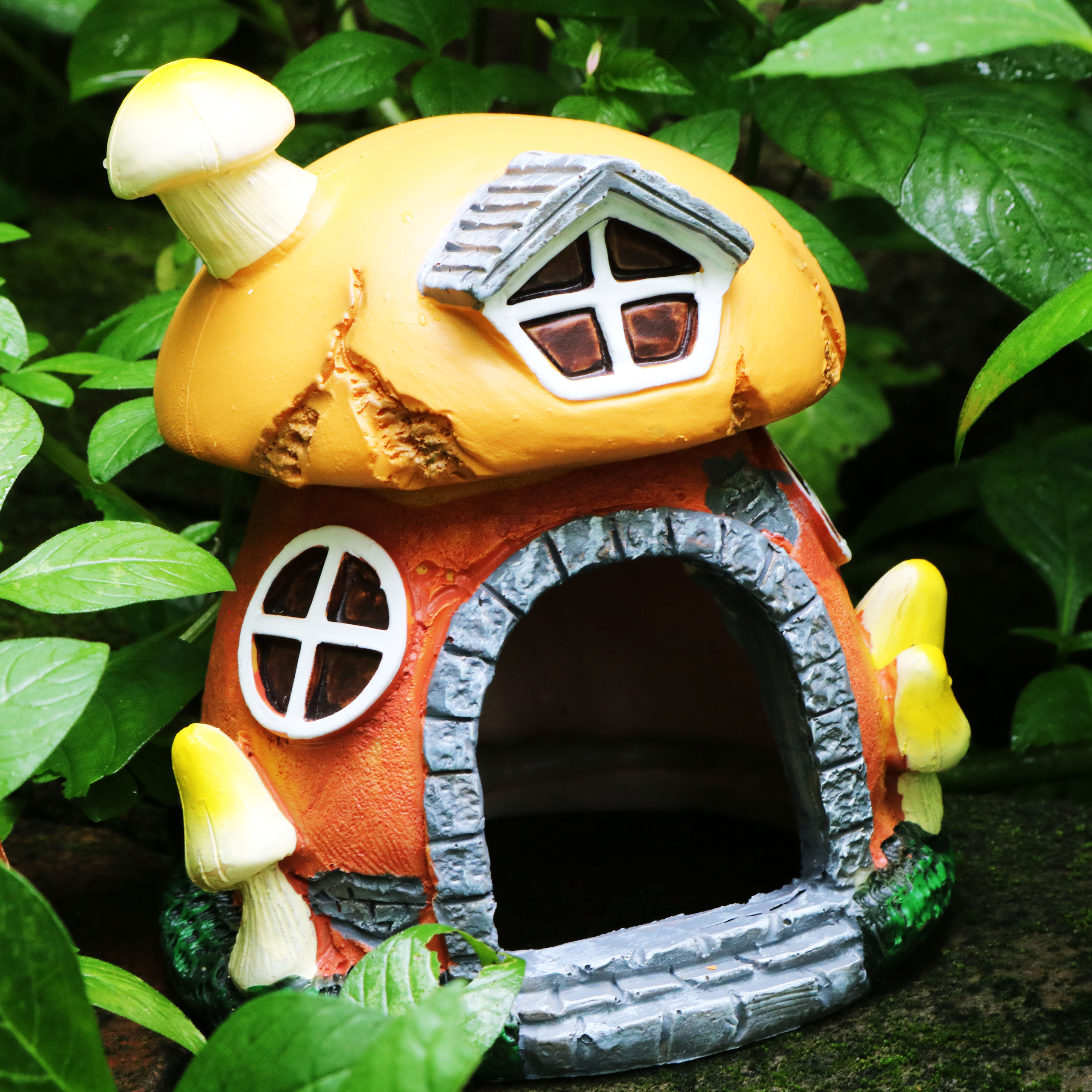 Mô hình Nhà Nấm Có cửa sổ trang trí tiểu cảnh - thủy sinh - terrarium