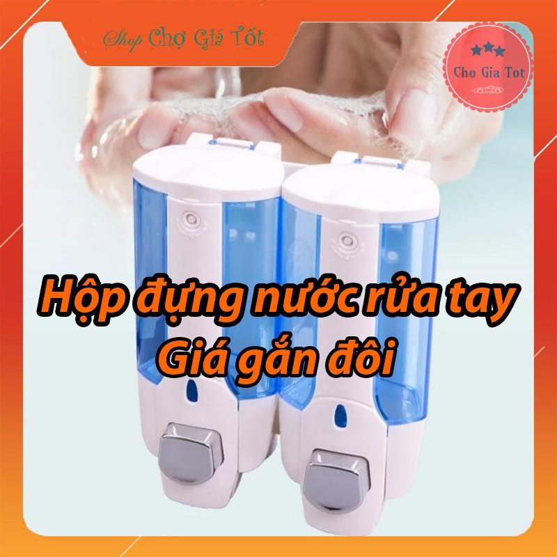 Hộp đôi đựng nước rửa tay sữa tắm dầu gội gắn tường