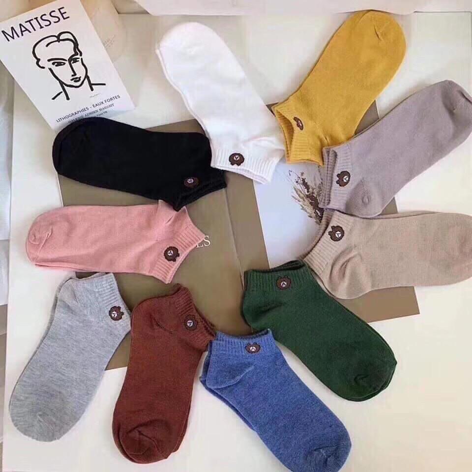 SET 10 ĐÔI VỚ GẤU BROWN SIÊU XINH MIX MÀU NGẪU NHIÊN